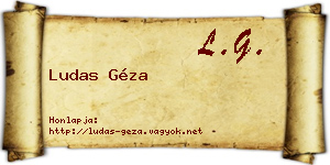 Ludas Géza névjegykártya